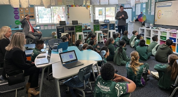 A Stage 3 class sits for a lesson as observed by our Executive Director.